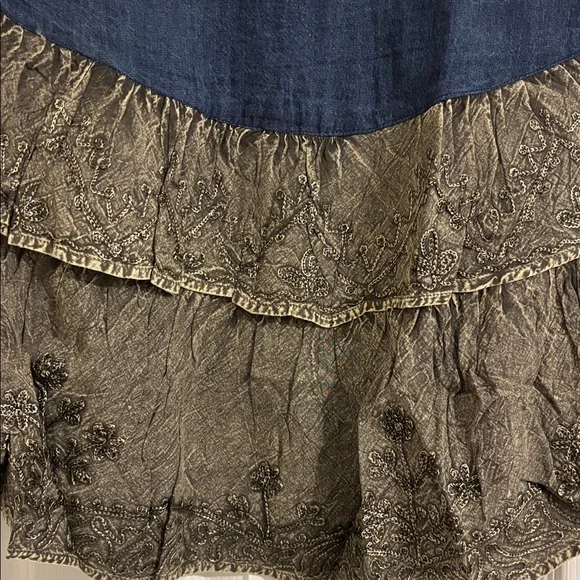 Boho Denim Fusion Skirts - Picture 2 of 4